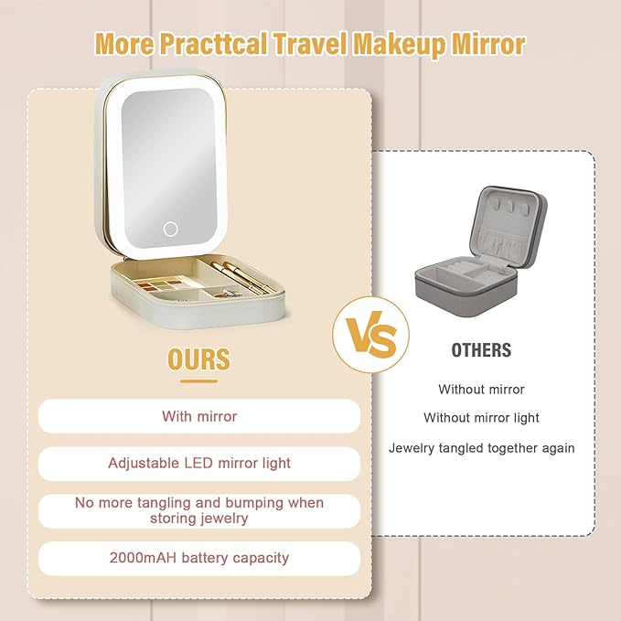 GlamBox™ LED Makeup Organizer – Bright, Compact & Adjustable